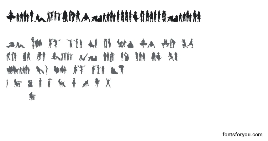HumanSilhouettesFreeFour (95007) Font – alphabet, numbers, special characters