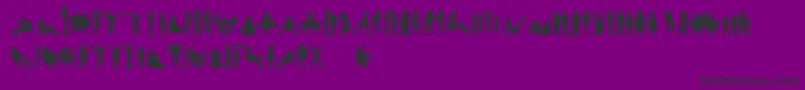 HumanSilhouettesFreeFour Font – Black Fonts on Purple Background