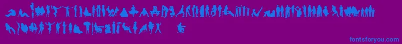 HumanSilhouettesFreeFour Font – Blue Fonts on Purple Background