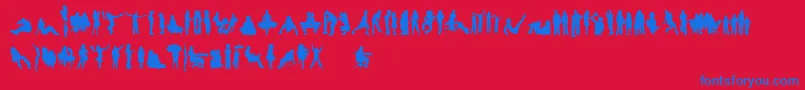 HumanSilhouettesFreeFour Font – Blue Fonts on Red Background