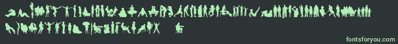HumanSilhouettesFreeFour Font – Green Fonts on Black Background