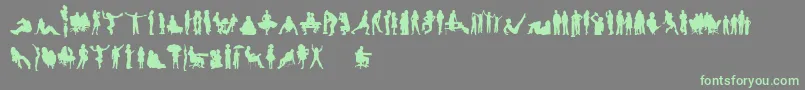 HumanSilhouettesFreeFour Font – Green Fonts on Gray Background