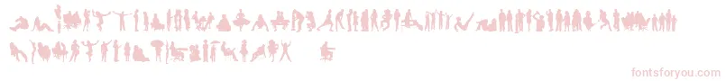 HumanSilhouettesFreeFour Font – Pink Fonts on White Background