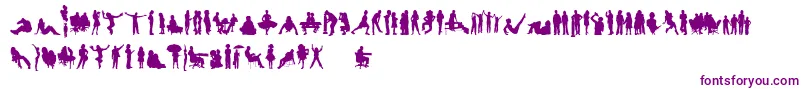 HumanSilhouettesFreeFour Font – Purple Fonts on White Background