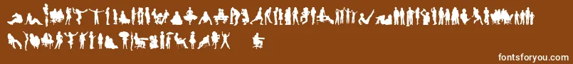 フォントHumanSilhouettesFreeFour – 茶色の背景に白い文字