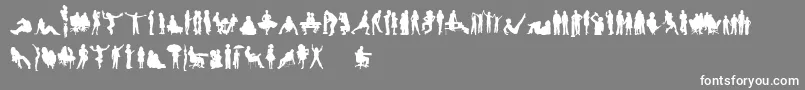 HumanSilhouettesFreeFour Font – White Fonts on Gray Background