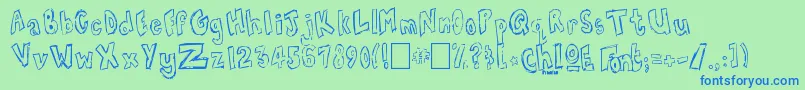 Police ChloeFont0 – polices bleues sur fond vert