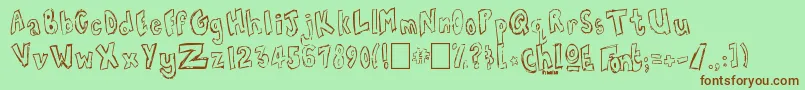ChloeFont0 Font – Brown Fonts on Green Background