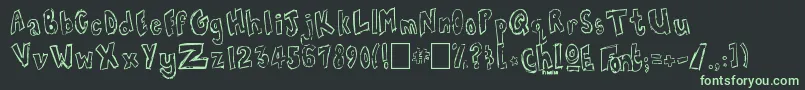 フォントChloeFont0 – 黒い背景に緑の文字