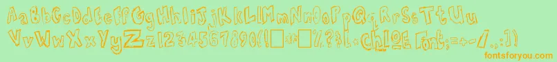 ChloeFont0 Font – Orange Fonts on Green Background
