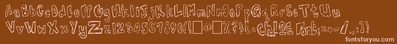 Fonte ChloeFont0 – fontes rosa em um fundo marrom