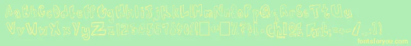 ChloeFont0 Font – Yellow Fonts on Green Background
