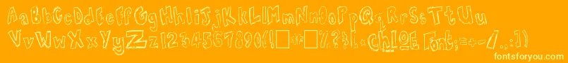 ChloeFont0 Font – Yellow Fonts on Orange Background