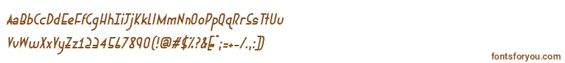 Ephemerianitalic-fontti – ruskeat fontit valkoisella taustalla
