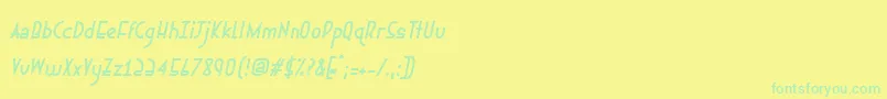 Ephemerianitalic Font – Green Fonts on Yellow Background