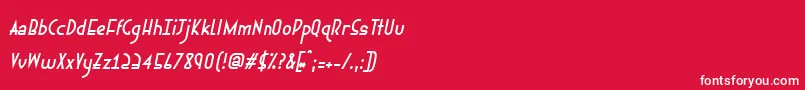 Ephemerianitalic-fontti – valkoiset fontit punaisella taustalla