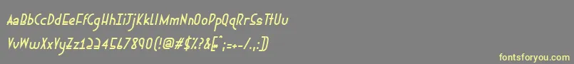 Ephemerianitalic-fontti – keltaiset fontit harmaalla taustalla