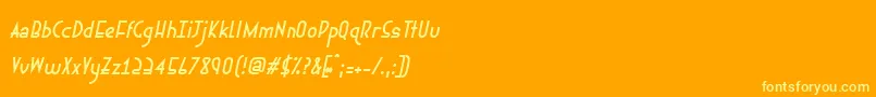 Ephemerianitalic Font – Yellow Fonts on Orange Background