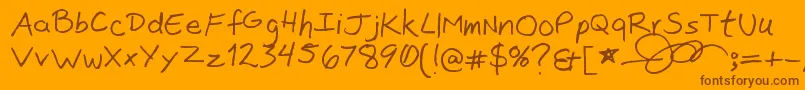 Fonte JonSans – fontes marrons em um fundo laranja
