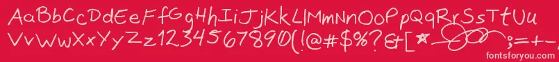 JonSans Font – Pink Fonts on Red Background