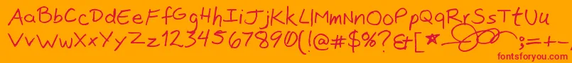 JonSans Font – Red Fonts on Orange Background