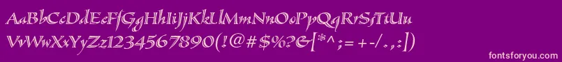 SassafrasstdItalic Font – Pink Fonts on Purple Background