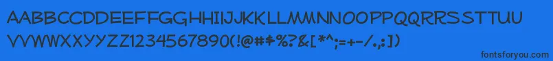 Mufferawfree Font – Black Fonts on Blue Background