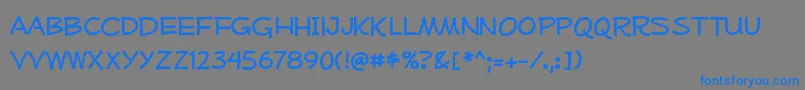 フォントMufferawfree – 灰色の背景に青い文字