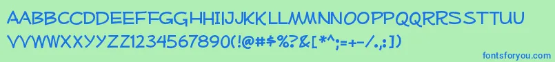 Mufferawfree Font – Blue Fonts on Green Background