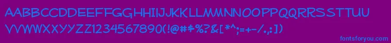 Mufferawfree Font – Blue Fonts on Purple Background