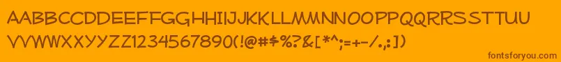 Mufferawfree Font – Brown Fonts on Orange Background
