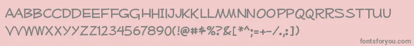 フォントMufferawfree – ピンクの背景に灰色の文字
