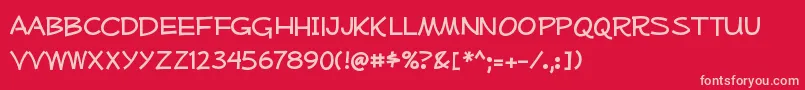 Mufferawfree Font – Pink Fonts on Red Background