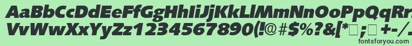 Czcionka LansetteDisplaySsiItalic – czarne czcionki na zielonym tle