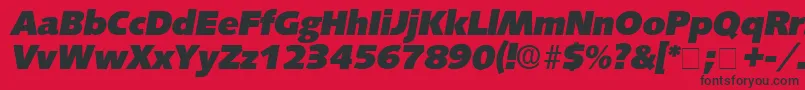 フォントLansetteDisplaySsiItalic – 赤い背景に黒い文字