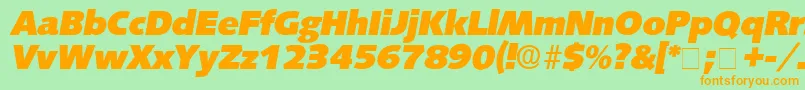 Czcionka LansetteDisplaySsiItalic – pomarańczowe czcionki na zielonym tle