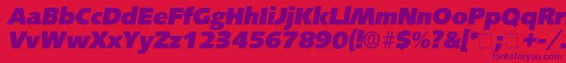 LansetteDisplaySsiItalic-fontti – violetit fontit punaisella taustalla
