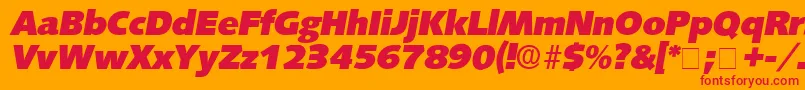 LansetteDisplaySsiItalic-Schriftart – Rote Schriften auf orangefarbenem Hintergrund