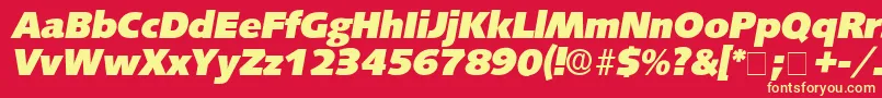 Шрифт LansetteDisplaySsiItalic – жёлтые шрифты на красном фоне