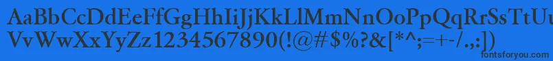 Więcej informacji o czcionce GaramondClassicoBold Czcionka GaramondClassicoBold – czarne czcionki na niebieskim tle