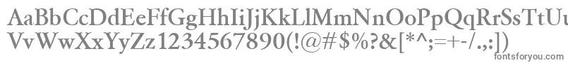 GaramondClassicoBold-fontti – harmaat kirjasimet valkoisella taustalla