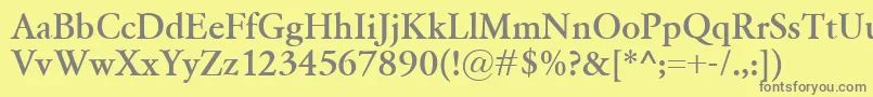 GaramondClassicoBold-Schriftart – Graue Schriften auf gelbem Hintergrund