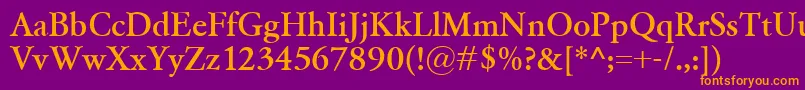 GaramondClassicoBold Font – Orange Fonts on Purple Background