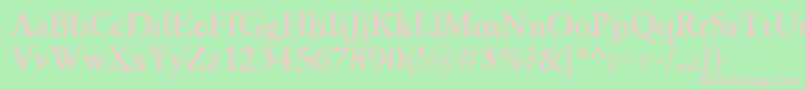 フォントGaramondClassicoBold – 緑の背景にピンクのフォント