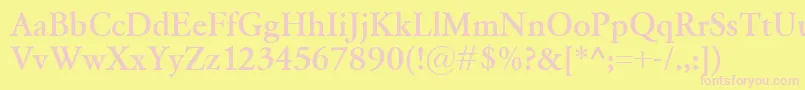 GaramondClassicoBold Font – Pink Fonts on Yellow Background