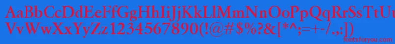 GaramondClassicoBold-Schriftart – Rote Schriften auf blauem Hintergrund