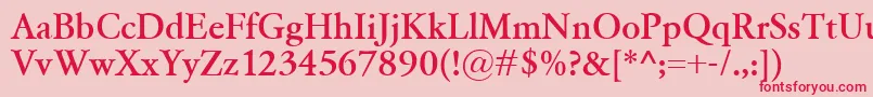 フォントGaramondClassicoBold – ピンクの背景に赤い文字