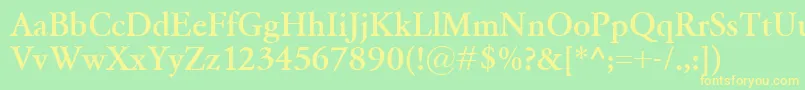 GaramondClassicoBold Font – Yellow Fonts on Green Background