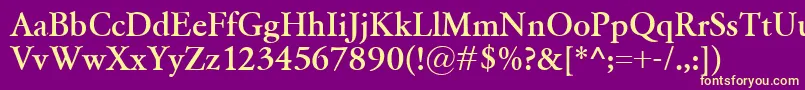 Шрифт GaramondClassicoBold – жёлтые шрифты на фиолетовом фоне