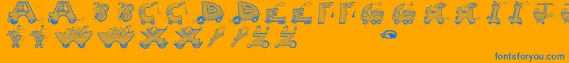 Movingletters Font – Blue Fonts on Orange Background